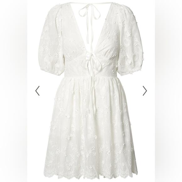 Showpo Cottagecore Abbey Tie Back Milkmaid Romantic Prairie Embroidered Dress 2 - Picture 16 of 16